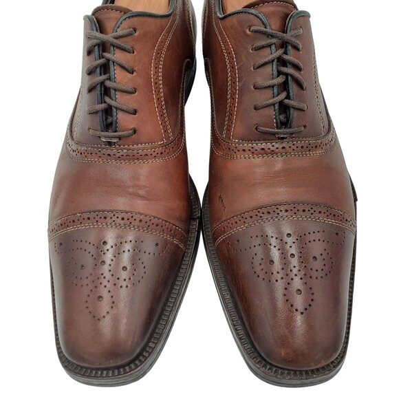 To Boot New York Italy Men 8.5 Antiqued Brown Leather Dress Shoes Cap-toe Oxford main image 9